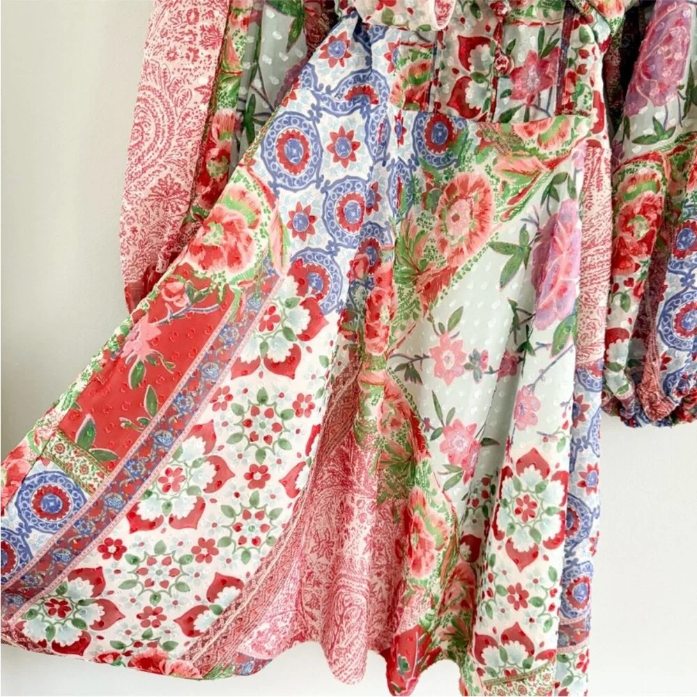 Sue Sartor Boho Floral Tie-Waist Dress - Picture 7 of 9